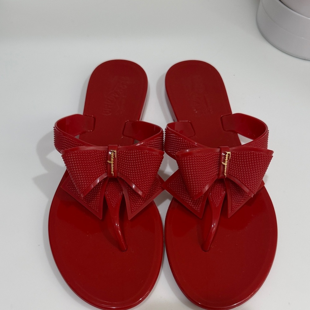 Salvatore Ferragamo Red Bow Sandals